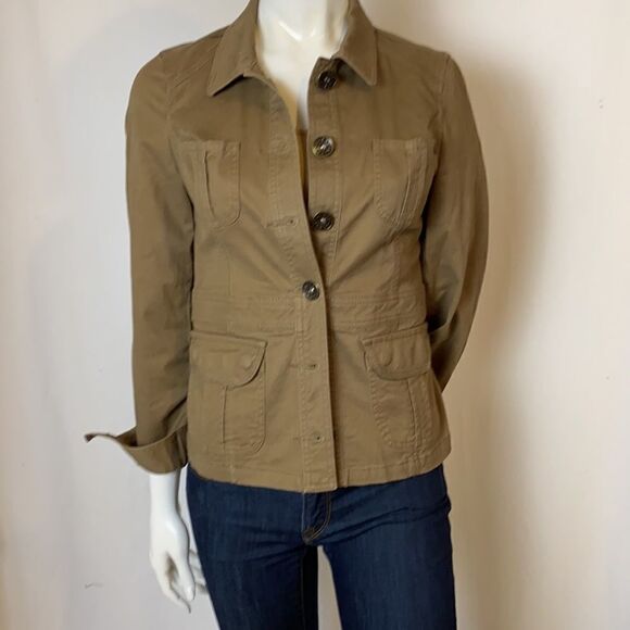 Guess Brown Denim Jean Utility Jacket with Pockets Size S - Picture 2 of 13